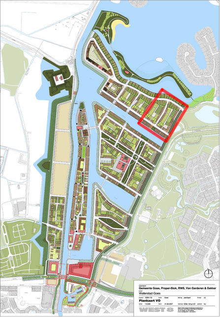 Masterplan Goese Schans - Red square signifies the developed area (source: goeseschans.nl)