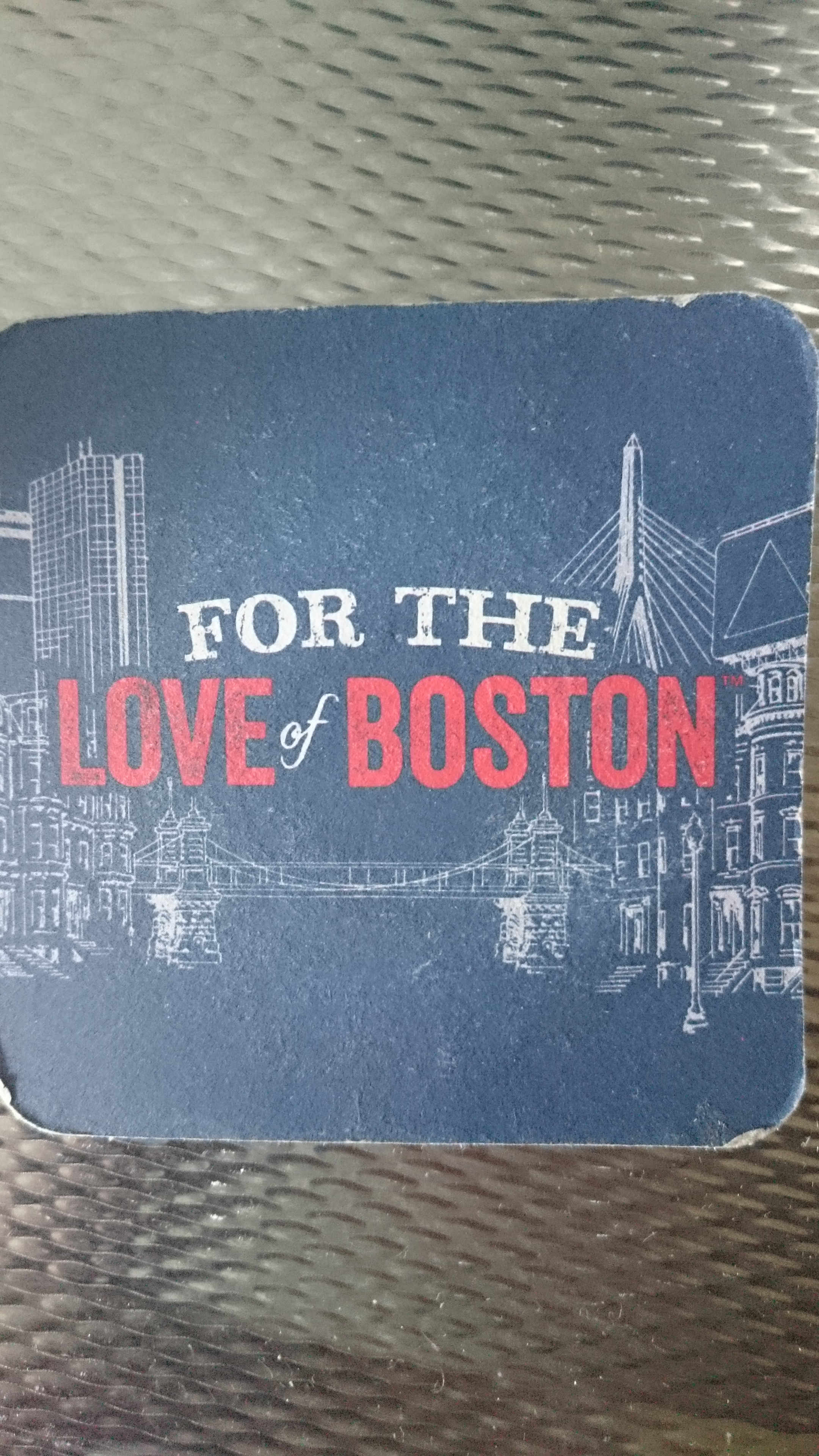 Samuel Adams beer coaster, showing their Boston roots. Photo: author