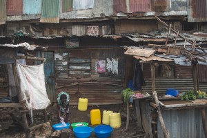 A Kibera resident doing the wash (Photo: Adam Nowek)