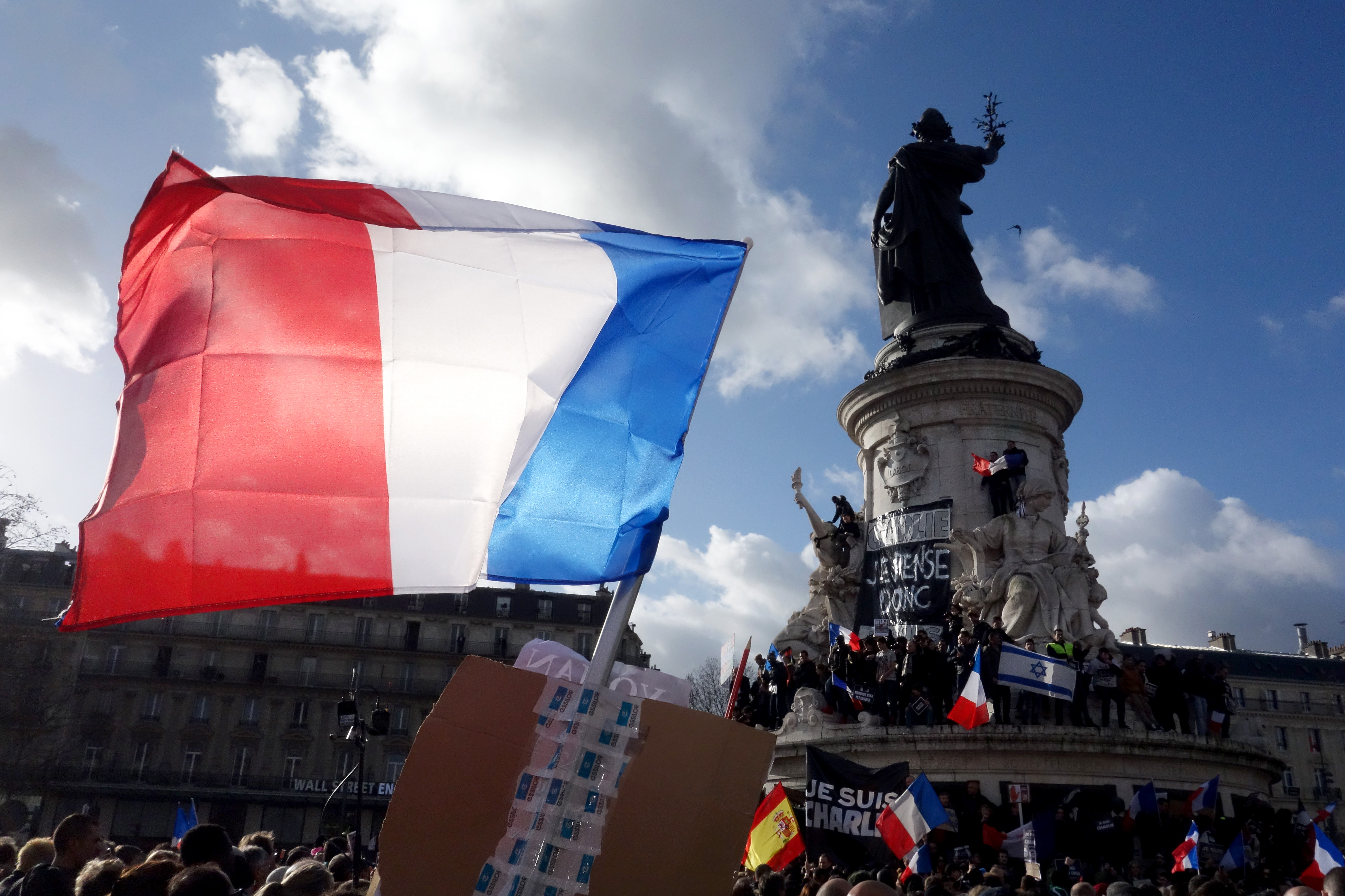 Place de la République after the Paris Attacks of January 2015, “Je Suis Charlie” Picture by Olivier Ortelpa, Paris