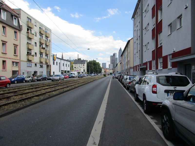 Cycling in between cars on the Schlossstrasse (own picture)